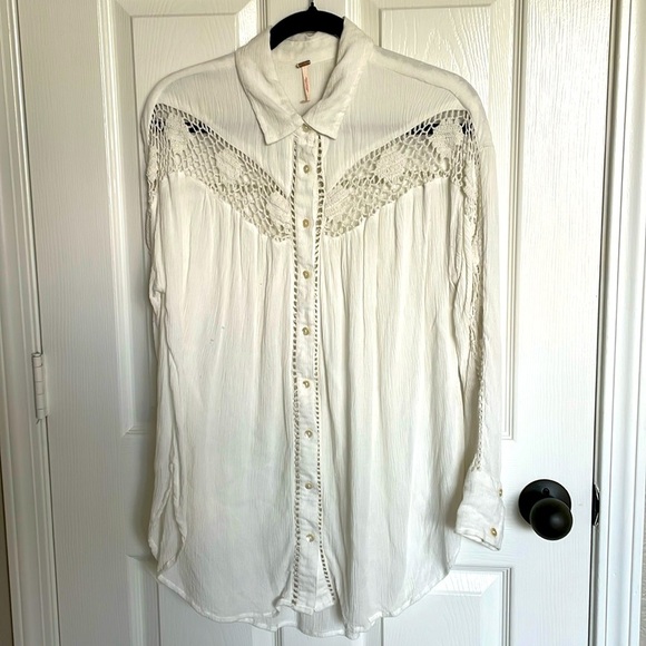 Free People Katy Bird Blouse M - Picture 2 of 7
